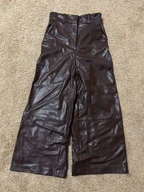 H&M Dark Brown Faux Leather Pants